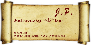 Jedlovszky Péter névjegykártya