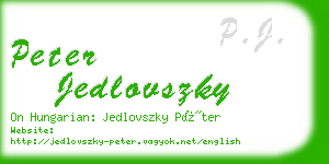 peter jedlovszky business card